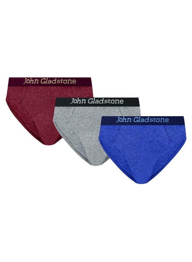 John Gladstone Boy's Brief Plain Outer Elastic Assorted Colors Pack of 6 - Image 3