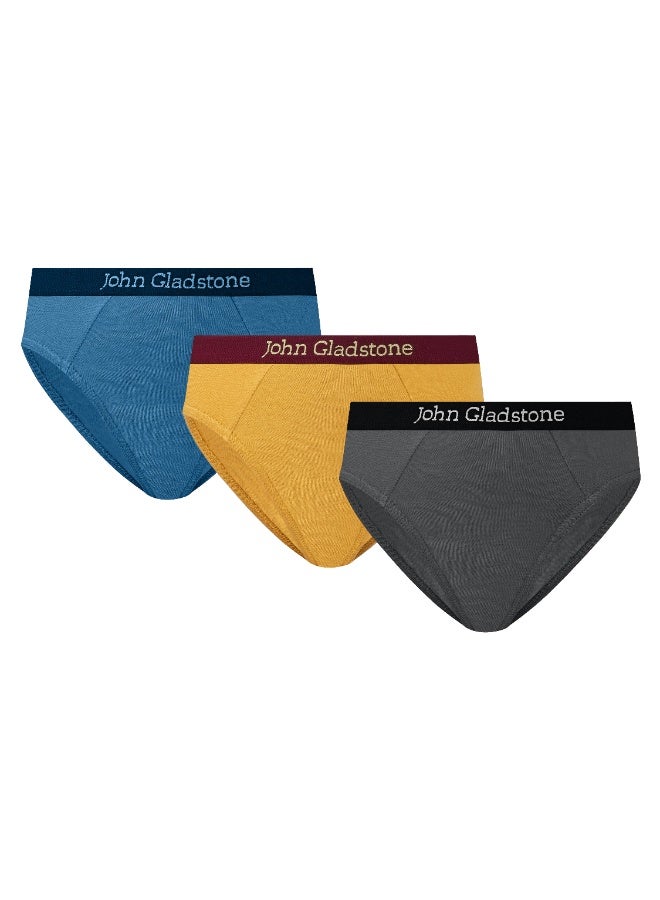 John Gladstone Boy's Brief Plain Outer Elastic Assorted Colors Pack of 6 - Image 2
