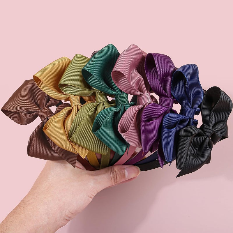 XIMA 16Piece Headband with Bow for Toddlers Teens 16 Colors Grosgrain Ribbon Bows Hair Bands for GirlsKids Children and Women Cute Hairbands for Daily School Hair Accessories - Image 3