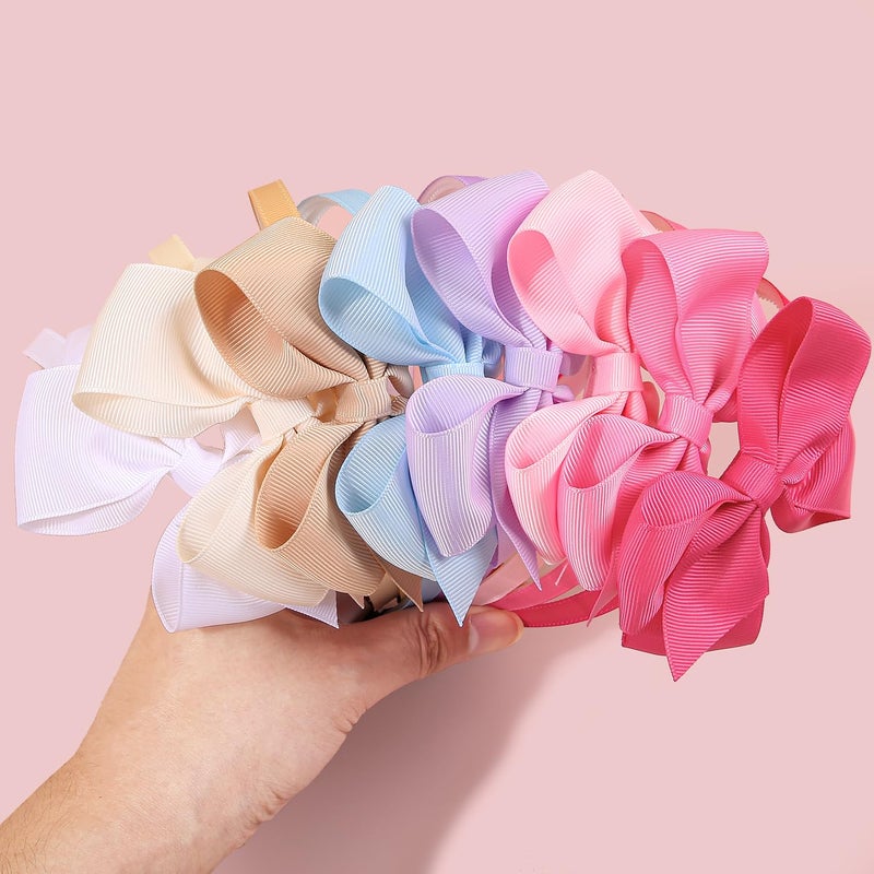 XIMA 16Piece Headband with Bow for Toddlers Teens 16 Colors Grosgrain Ribbon Bows Hair Bands for GirlsKids Children and Women Cute Hairbands for Daily School Hair Accessories - Image 5