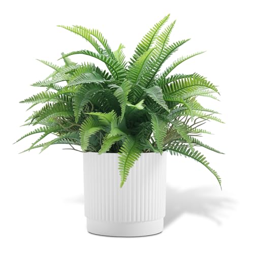 Coferset Small Fake Plant Fern Potted Artificial Plants for Shelf Desk Home Bathroom Farmhouse Room Office Kitchen Farmhouse Coffee Table Decor - Image 1