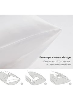 Somerfield Somer Field - Silk Pillowcases For Hair And Skin 2 Pack Standard Size with Envelope Closure (2 Pcs Pillowcases (50 x 75 cm) (White)  - Image 4