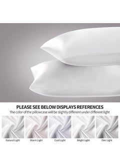 Somerfield Somer Field - Silk Pillowcases For Hair And Skin 2 Pack Standard Size with Envelope Closure (2 Pcs Pillowcases (50 x 75 cm) (White)  - Image 5