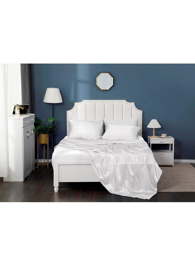 Somerfield Somer Field - Silk Pillowcases For Hair And Skin 2 Pack Standard Size with Envelope Closure (2 Pcs Pillowcases (50 x 75 cm) (White) - Image 3