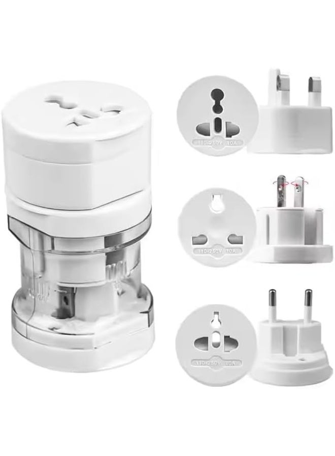 Portable Universal Travel Adapter 3-in-1 – Global Plug Socket Converter for US/UK/EU/AU – Compact, Lightweight Design with Safety Shutters & Protective Bag – Ideal for Worldwide Travel - Image 1