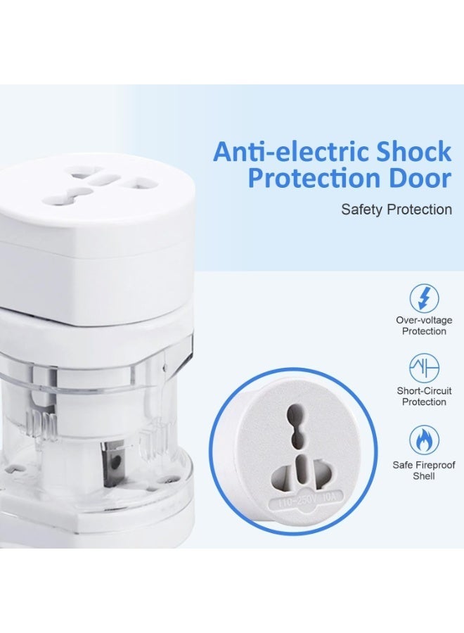 Portable Universal Travel Adapter 3-in-1 – Global Plug Socket Converter for US/UK/EU/AU – Compact, Lightweight Design with Safety Shutters & Protective Bag – Ideal for Worldwide Travel - Image 5