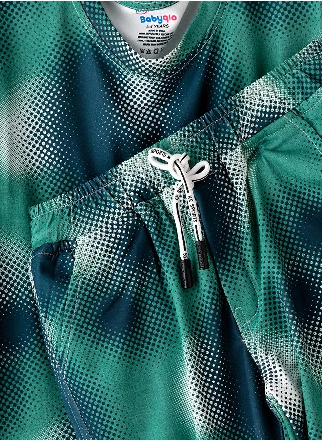 babyqlo Green Pixel Camo T-shirt and Jogger Set for Boys