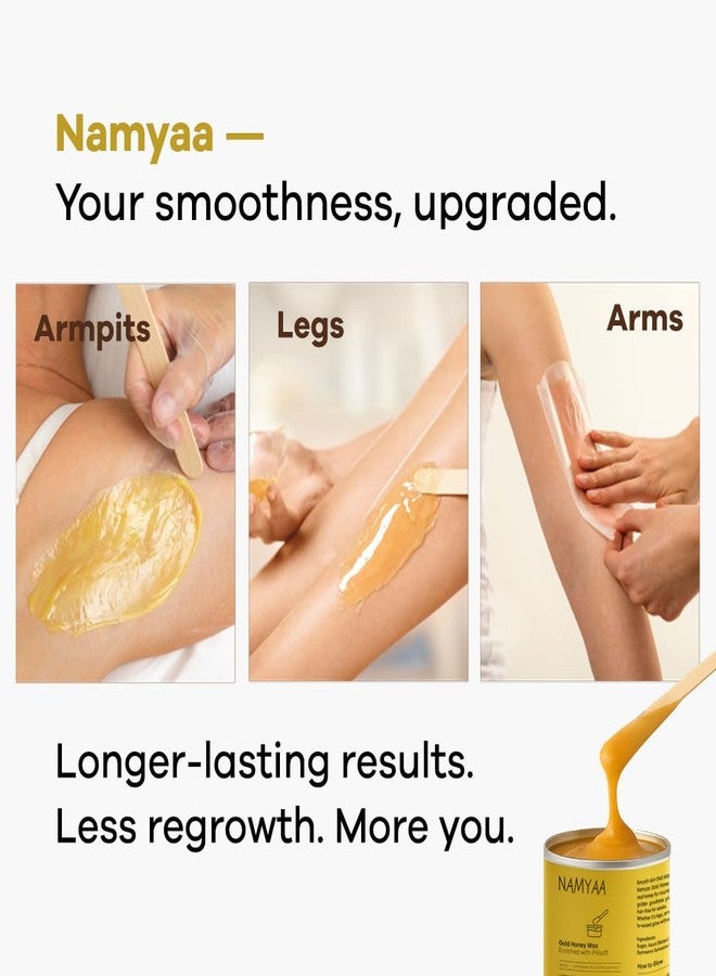 Namyaa Gold Honey Wax 600gm | Painless Wax For Removing Tan, Dead Skin From Legs, Arms, Underarms | Gold Sheen Wax For Women | Suitable For All Skin Types, Pack of 1 - Image 5