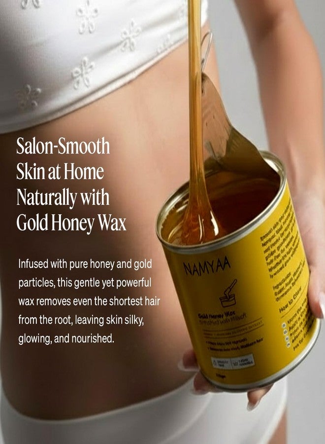 Namyaa Gold Honey Wax 600gm | Painless Wax For Removing Tan, Dead Skin From Legs, Arms, Underarms | Gold Sheen Wax For Women | Suitable For All Skin Types, Pack of 1 - Image 2