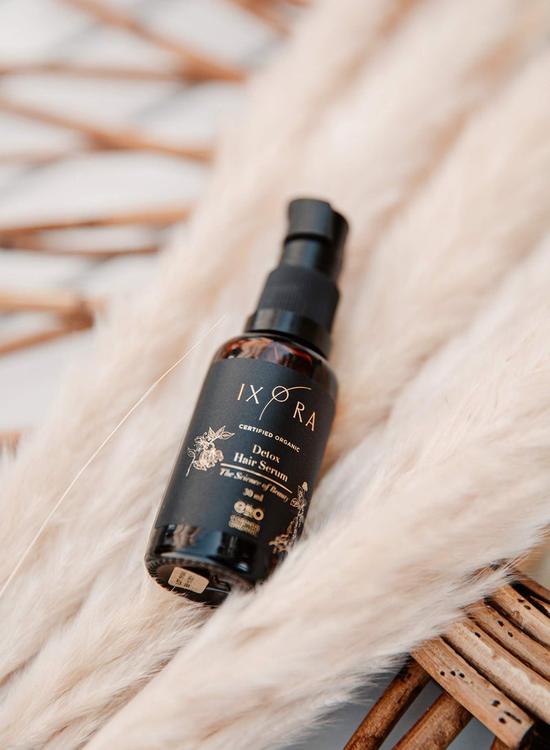 IXORA Organic Detox Hair Serum - Enriched with ginseng & garlic - stimulate hair growth & stop hair loss - 30ml - Image 4