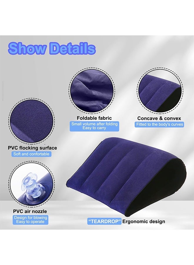 KUIYING An inflatable wedge cushion portable, lightweight body position an inflatable cushion suitable for sleeping Shank Raising and back and neck support Travel Inflation and contraction speed - Image 4