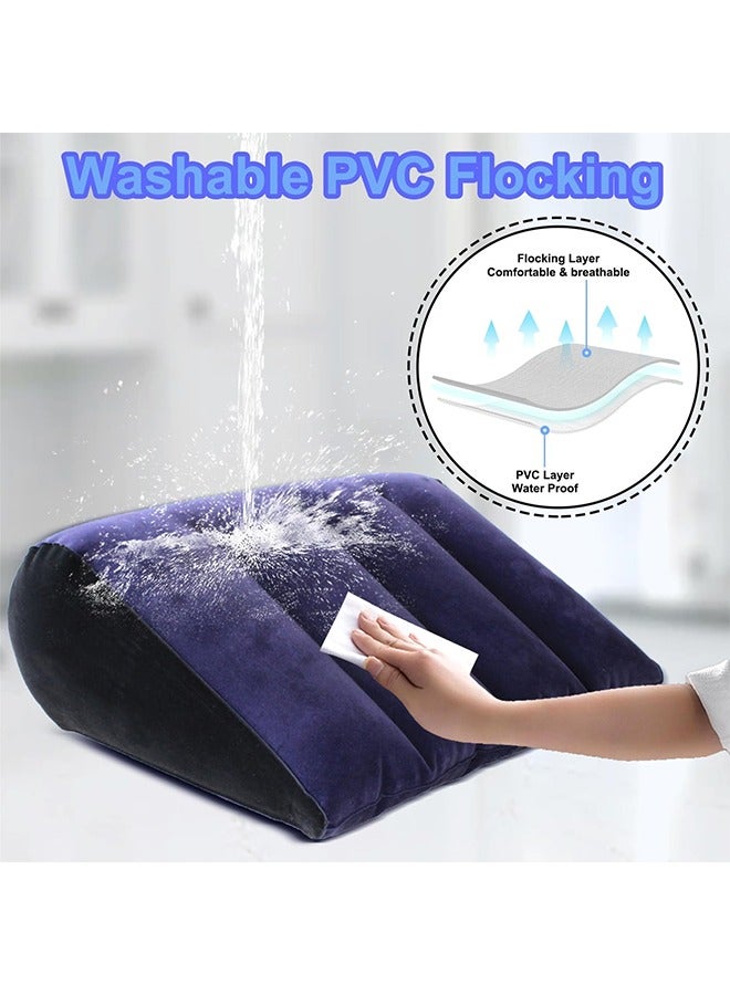 KUIYING An inflatable wedge cushion portable, lightweight body position an inflatable cushion suitable for sleeping Shank Raising and back and neck support Travel Inflation and contraction speed - Image 5