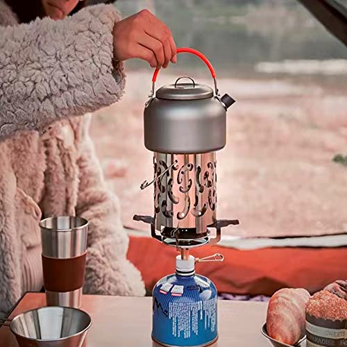 RBRSLALA Camping heater Butane heater Candle heater Tent heater Small propane heater Emergency heater Portable stainless steel camping heater (silver) - Image 4