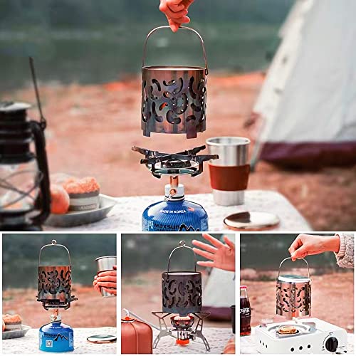 RBRSLALA Camping heater Butane heater Candle heater Tent heater Small propane heater Emergency heater Portable stainless steel camping heater (silver) - Image 5