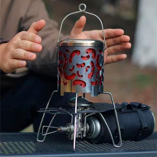 RBRSLALA Camping heater Butane heater Candle heater Tent heater Small propane heater Emergency heater Portable stainless steel camping heater (silver) - Image 2