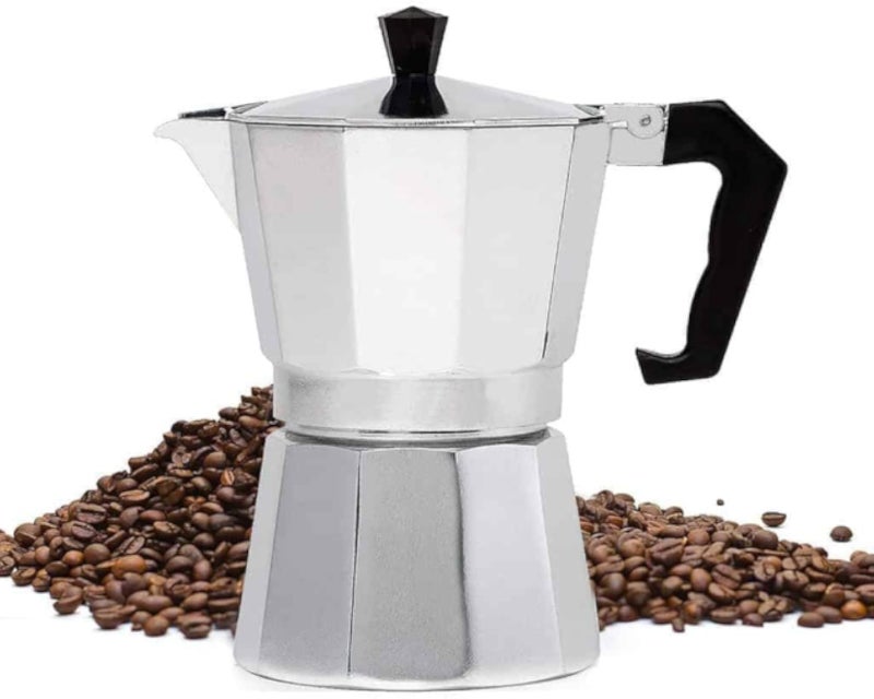 Classic 3-Cup Moka Pot Stovetop Espresso & Coffee Maker, Ideal for Italian, Cuban & Greek Coffee Brewing, Silver Cafetera for Espresso Lovers