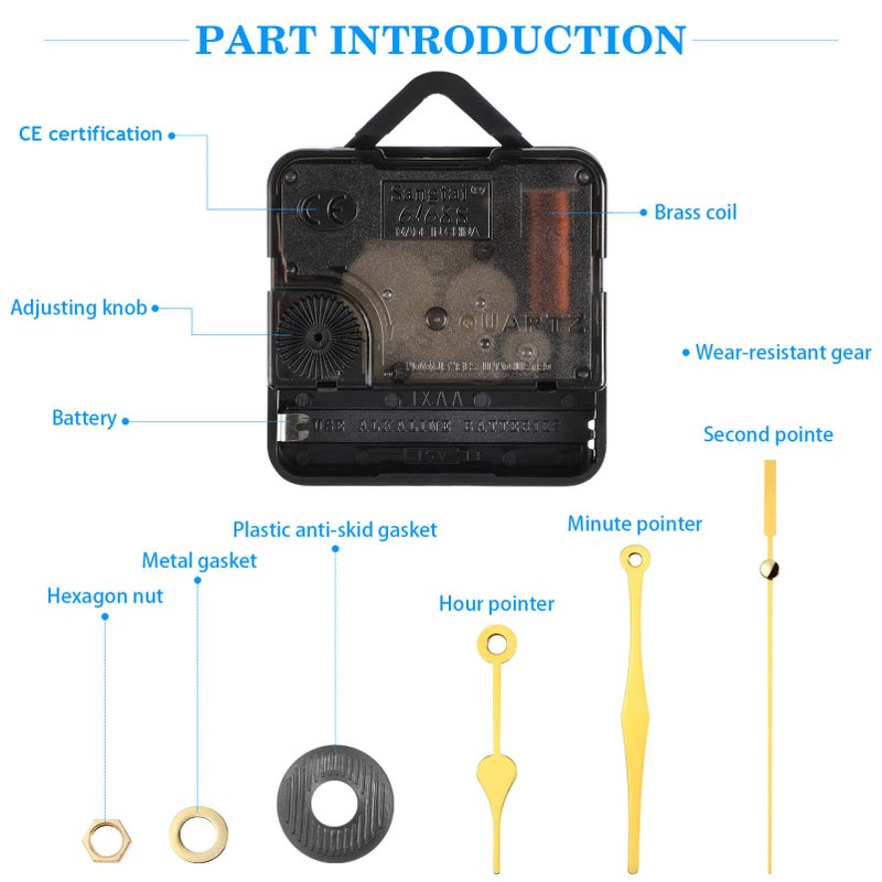 Quartz Clock Movement Mechanism DIY Repair Parts Replacement Without Batteries - Image 4