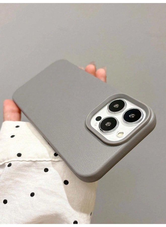 ShebSheb - Faux Leather Texture Phone Case Compatible with iPhone 15 Pro Max,Slim TPU Soft Shockproof Protective Case - Image 1