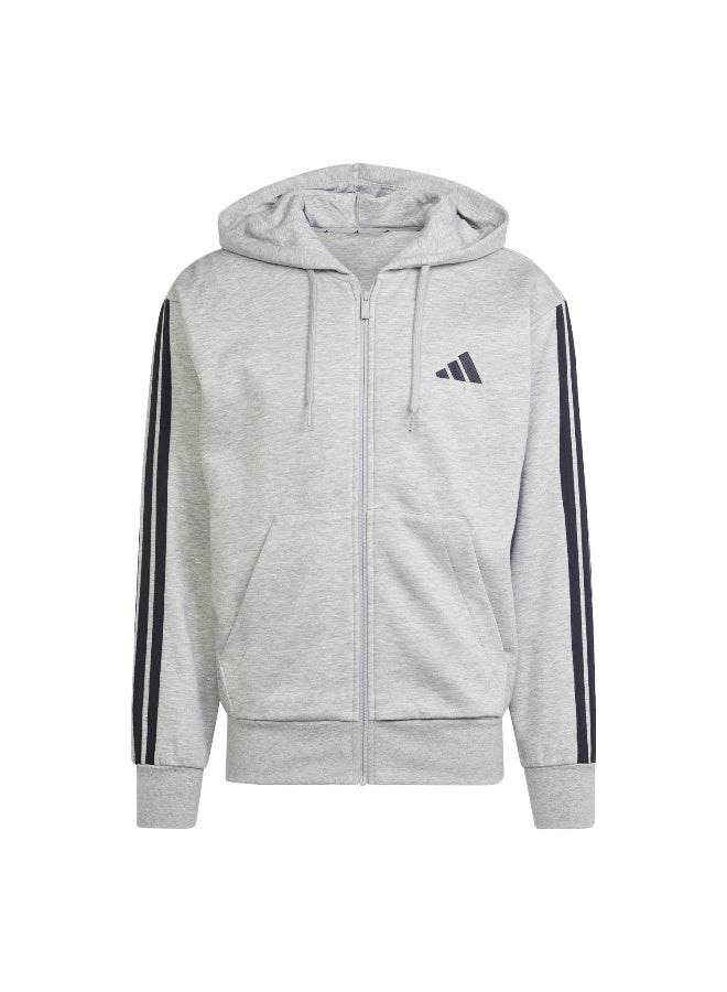 Adidas M 3S Fl Fz Hd Grey Training Track Tops For Men XS  - Image 1
