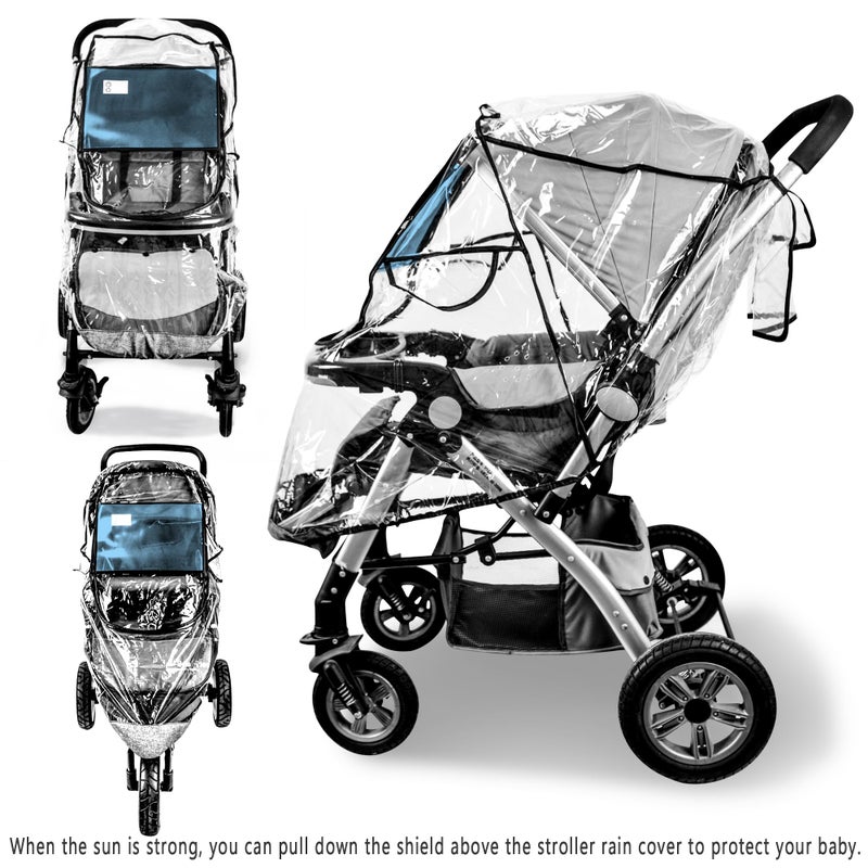Vaxaape Stroller Rain Cover,Universal Stroller Accessory,Waterproof,Windproof Protection,Protect from Dust Snow,Baby Travel Weather Shield,Clear - Image 4