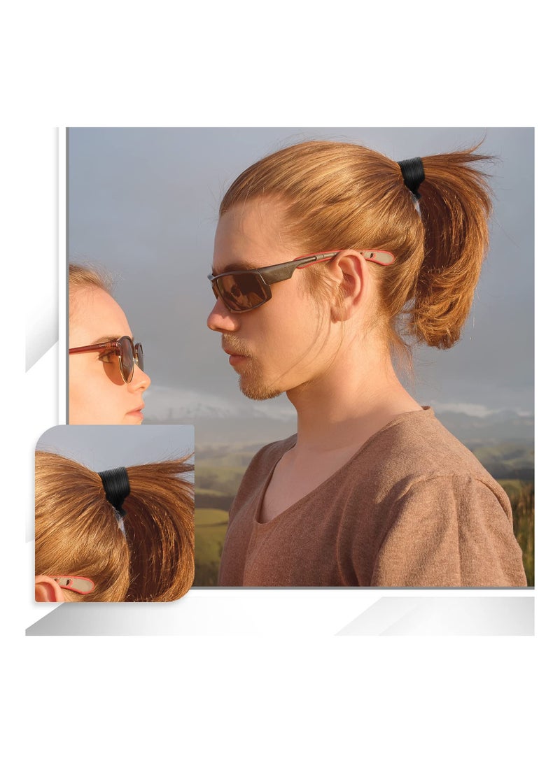 Loquat Mens Hair Ties, 36 Pcs Knotted  Elastic Flat Man Bun Hair Tie No Crease Breakage Hair Ties for Guys Strong Ponytail Holders for Men Black Man Bun Accessories Hair Bands Men with Thick Long Curly Hair - Image 2