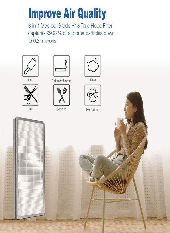 Flintar MA40 Replacement Filter, Compatible with MA-40 Air Purifier, 3-in-1 H13 Grade Filtration and Activated Carbon Filter Set, Part # ME-40 (2- Pack) - Image 4