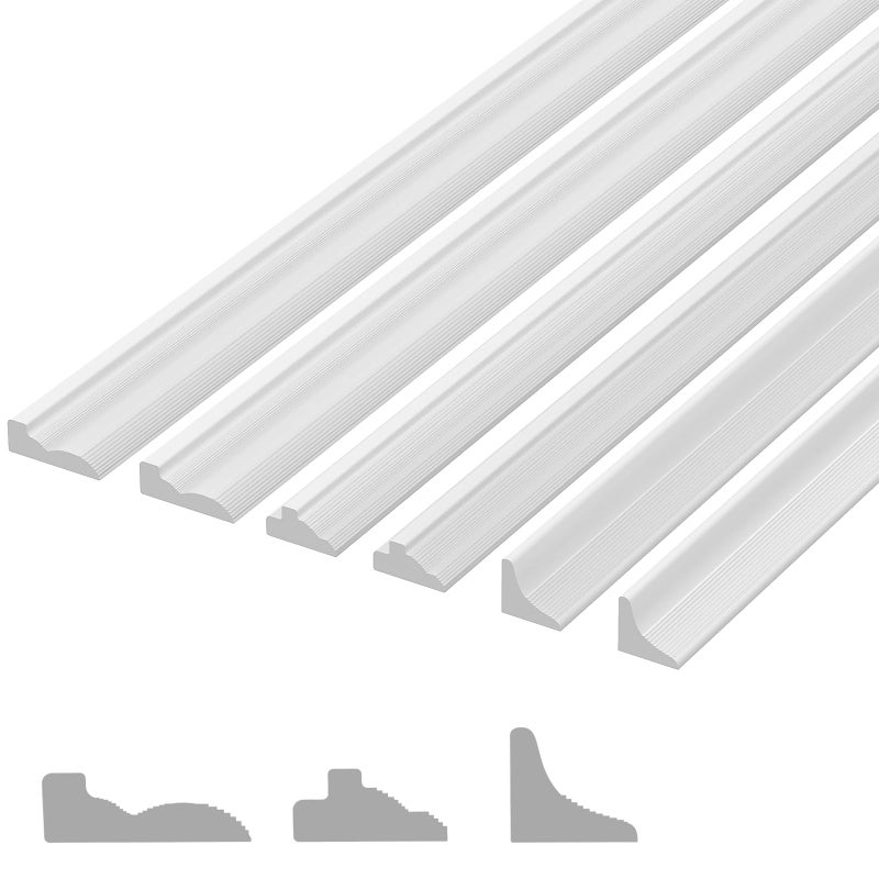KishYa 36 Pcs Miniature Dollhouse Trim Dollhouse Accessories 3 Styles on 1 12 Scale 886 Long Plastic Dollhouse Trims Finishing Corner - Image 3