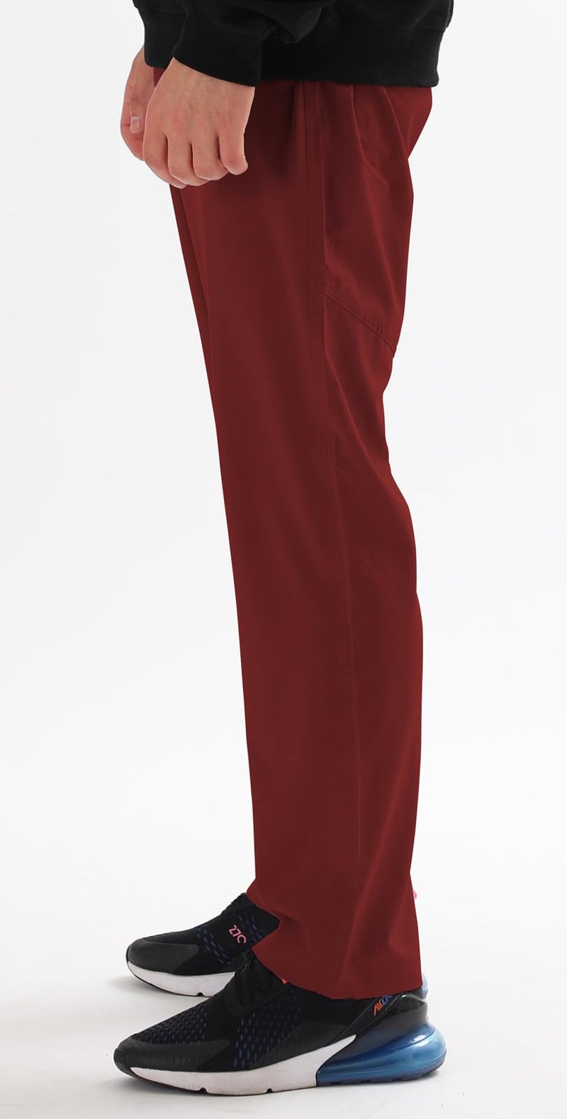 AIRIKE Mens Sweat Pants, with Pockets Outdoor Lightweight Breathable Quick Dry Athletic Jogging Hiking Pants with Elastic Waist Claret - Image 2