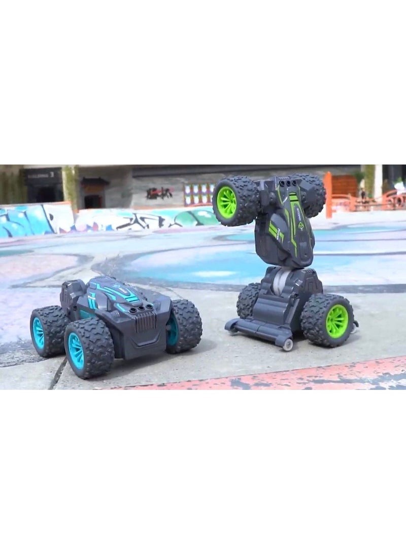RC Remote Control Stunt Car, Off-Road Vehicle with All-Terrain Tires, High Speed Racing Toy in Black and Green - Image 4