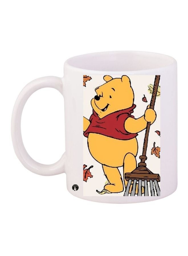 RYN Winnie The Pooh Printed Coffee Mug White/Yellow/Red 11ounce
