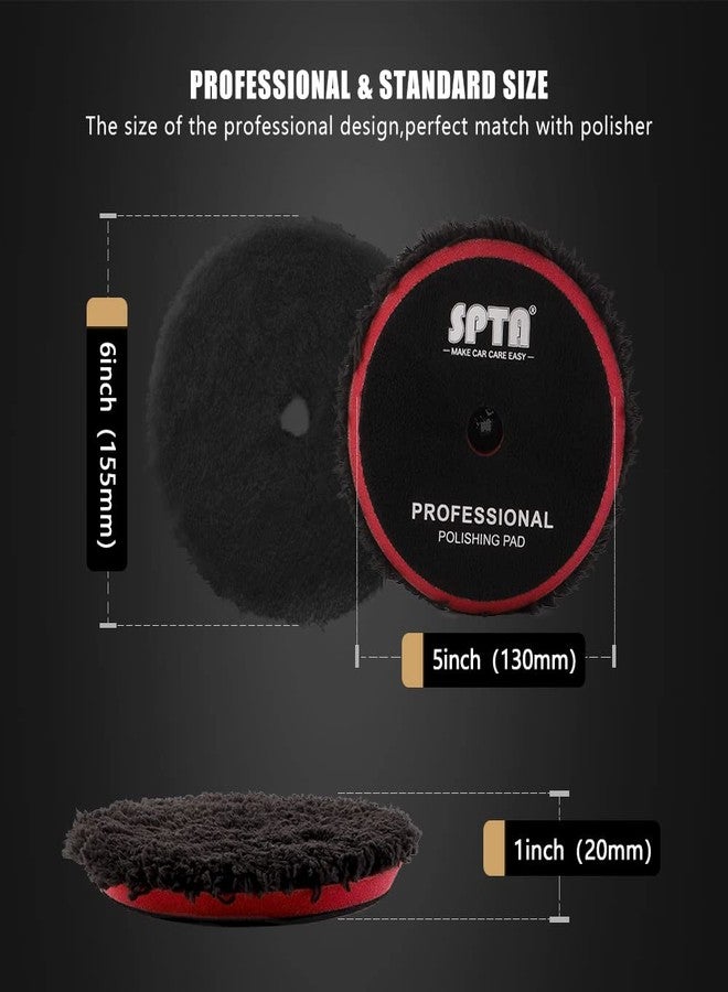 SPTA Microfiber Polishing Pad, 2Pcs 5Inch 125mm Pads Microfiber Cutting Disc Finishing Disc with Hook & Loop Backing for Car Buffer Polisher Cutting Buffing Waxing and Polishing - Image 2