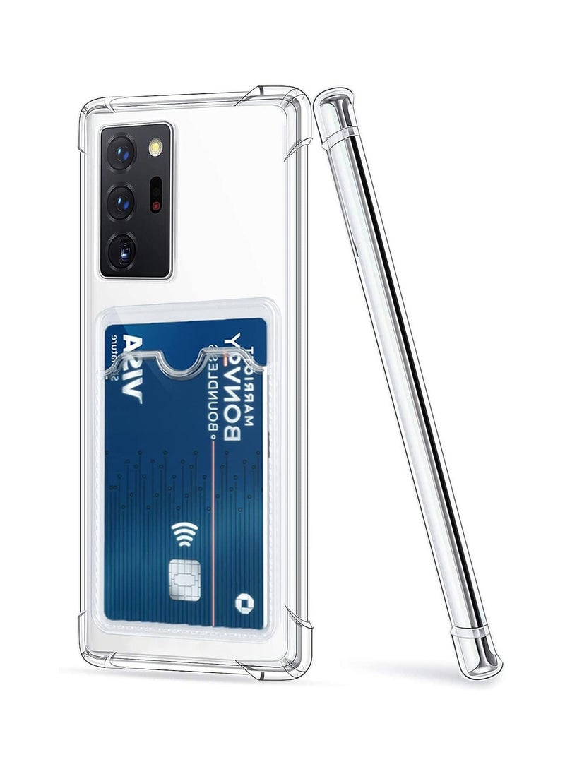 Generic Wallet Phone Case Slim Fit Card Slot Transparent Case Protective Soft Shockproof Case with Card Holder For Samsung Galaxy Note 20 Ultra/Note 20 Plus  - Image 2