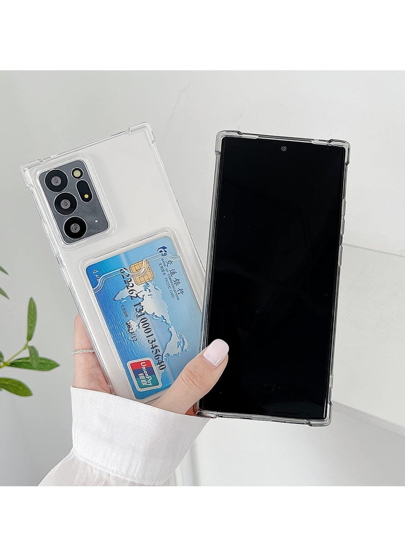Generic Wallet Phone Case Slim Fit Card Slot Transparent Case Protective Soft Shockproof Case with Card Holder For Samsung Galaxy Note 20 Ultra/Note 20 Plus  - Image 5