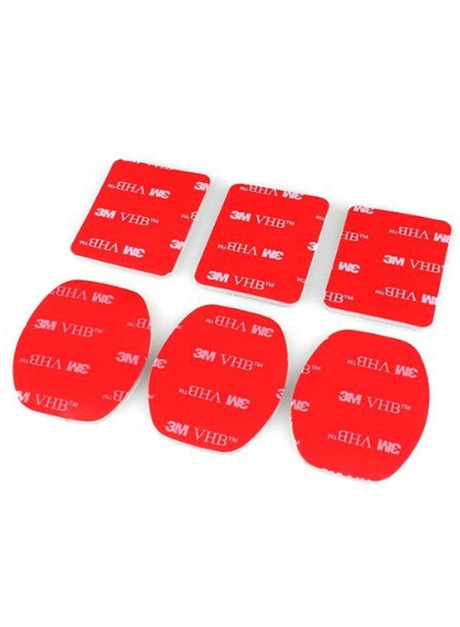 Generic Suitable For GOPRO Sports Camera Flat Cambered Base 3M Glue Suit Flat Cambered Helmet Fixed Base-Color:Flat Arc 3m Glue 6-piece Set - Image 1