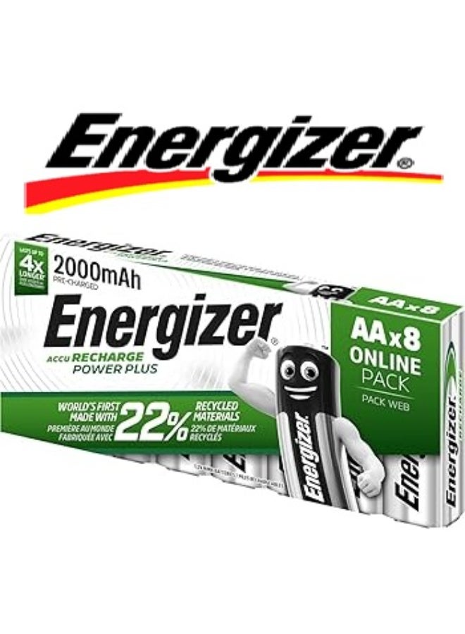 إنرجايزر AA بطارية 2000 مللي أمبير قابلة للشحن 8 قطع - Image 1