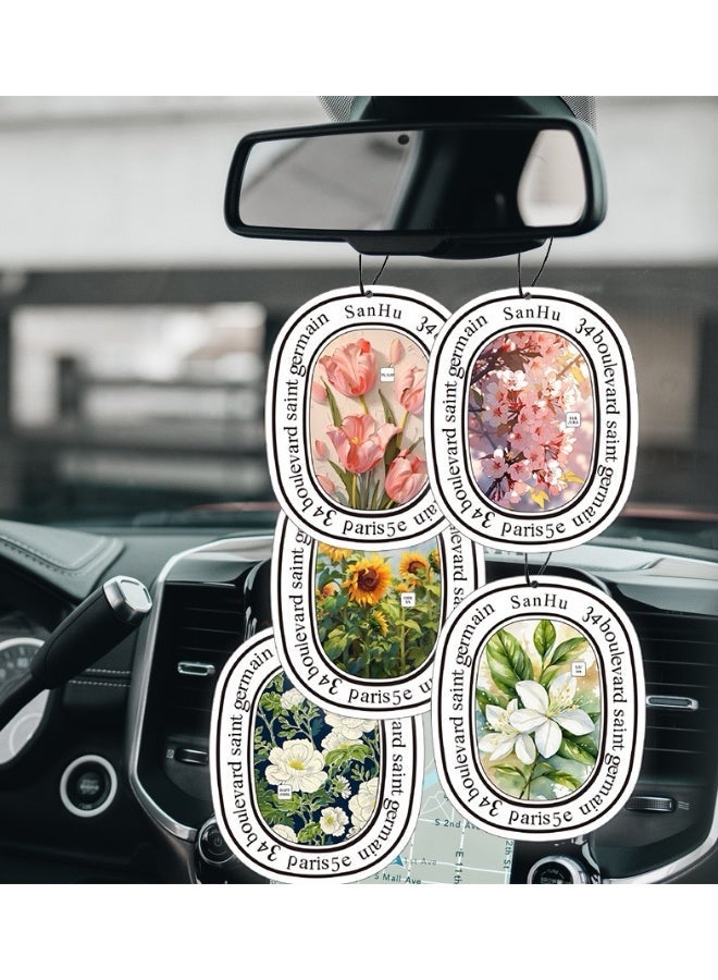 5-Piece Hanging Car Fragrance Chips, Fresh & Mild Scent Car Air Freshener, Effective Odor Remover for Vehicle, Clothes Cabinet & Wardrobe - Image 2