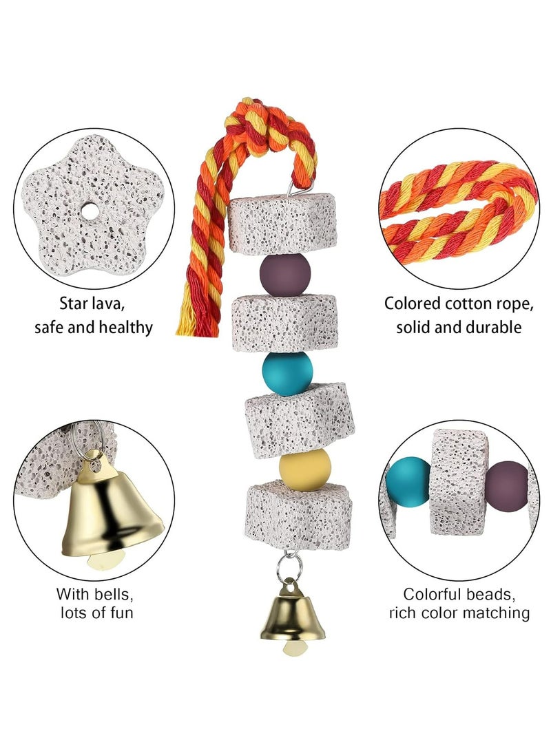 Parrot Toys, Bird Toys, Parrot Chewing Toy, Colorful Cute Molar Parrot Toys, Beak Grinding Stones with Bellsfor Small and Medium-Sized Macaws, African Grey,Cockatoos - Image 2