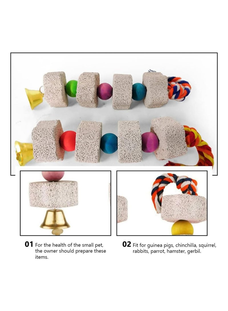 Parrot Toys, Bird Toys, Parrot Chewing Toy, Colorful Cute Molar Parrot Toys, Beak Grinding Stones with Bellsfor Small and Medium-Sized Macaws, African Grey,Cockatoos - Image 4