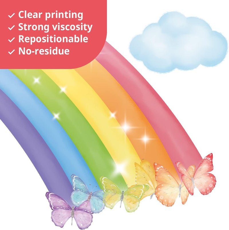 Decowall ملصقات حائط قوس قزح وحيد القرن من DECOWALL SG22309 ملصقات ملونة للأطفال قابلة للإزالة لغرف نوم الفتيات وزينة المنزل - Image 5