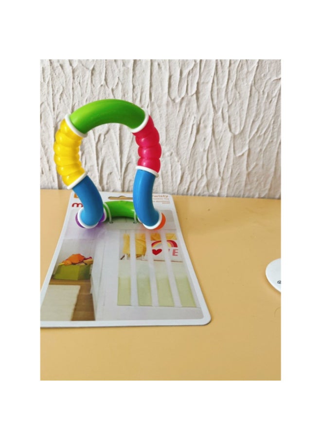 Generic - Export Flaw Changeable Magic Ring Rattle Massage Tablets Multi-touch 0-1 Years Old Educational Toys Exercise Finger Fine-Color:Below Can Rotate - Image 1