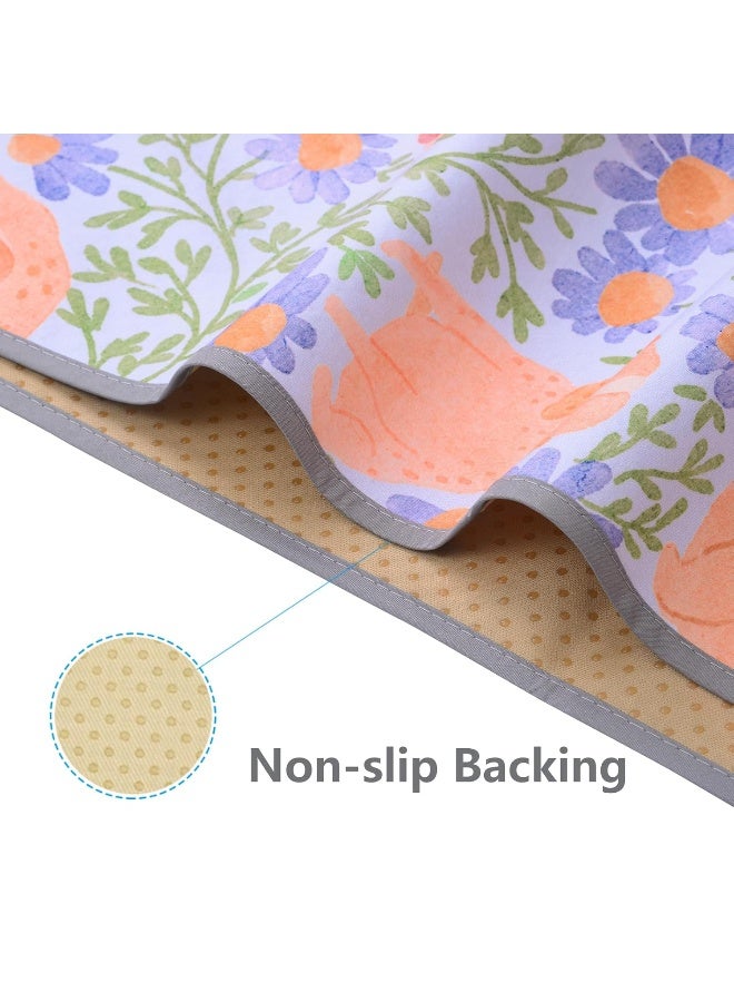 Womumon Splat Mat for Under High Chair/Arts/Crafts, Waterproof and Anti-Slip Splash Mat Floor Protector, Washable Highchair Floor Mat, 51 Inch Reusable Messy Mat and Baby Feeding Table Cloth - Image 2