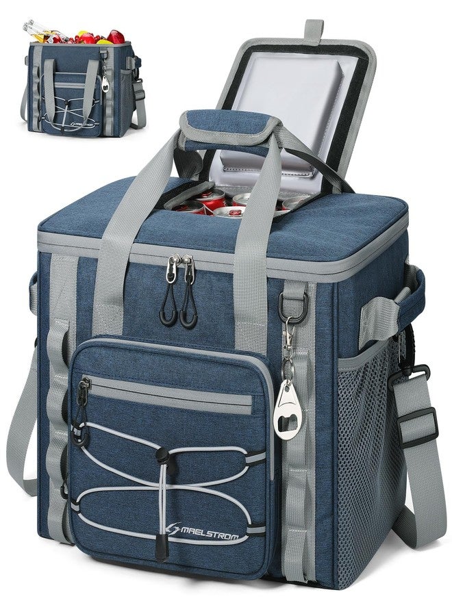 Maelstrom Soft Cooler Bag,Soft Sided Cooler,30 Cans Collapsible Cooler with Velcro Top,Insulated Ice Chest,Large Leakproof Camping Cooler for Kayaking,Beach,Travel,Blue - Image 1