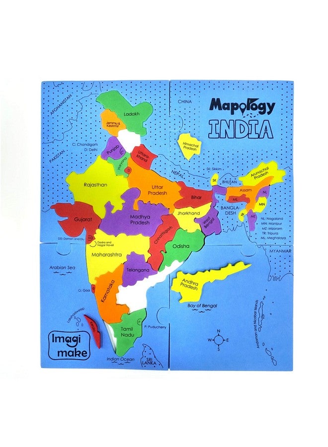 Imagimake Mapology India Map Puzzles - Geography for Kids - Learning & Educational Toys - Puzzles for Kids Ages 4-8 - Gift for 4, 5, 6, 7, 8 Year Old Boys & Girls - Image 1