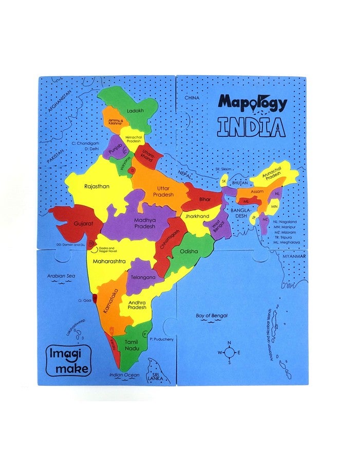 Imagimake Mapology India Map Puzzles - Geography for Kids - Learning & Educational Toys - Puzzles for Kids Ages 4-8 - Gift for 4, 5, 6, 7, 8 Year Old Boys & Girls - Image 4