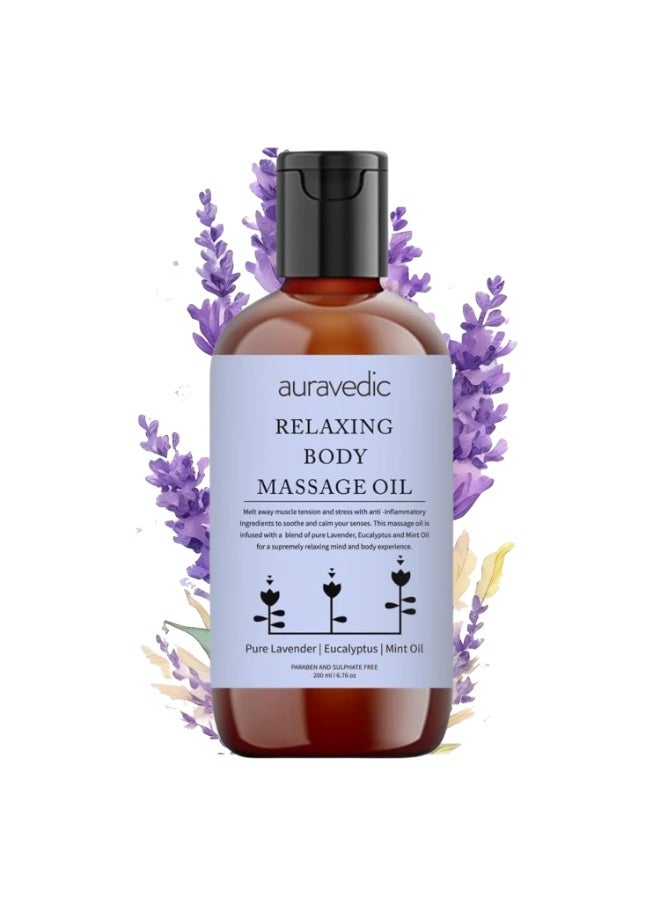 Auravedic Relaxing Body Massage Oil 200ml For Full Body Massager - Image 1