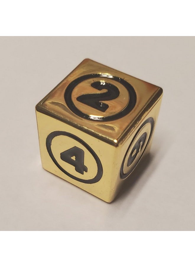 quEmpire - 1X Command Zone Metal Dice, Gold Color/For Commander Edh Tiny Leaders Magic: The Gathering Mtg Die - Image 1