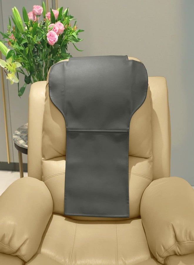 AmazeCov Non-Slip Headrest Cover for Recliner Chair and Sofa, Slipcover with Extra Wide Coverage, Furniture Protector, and Strong Adhesive Tapes Included - Fits Larger Chairs,Dark Gray - Image 1