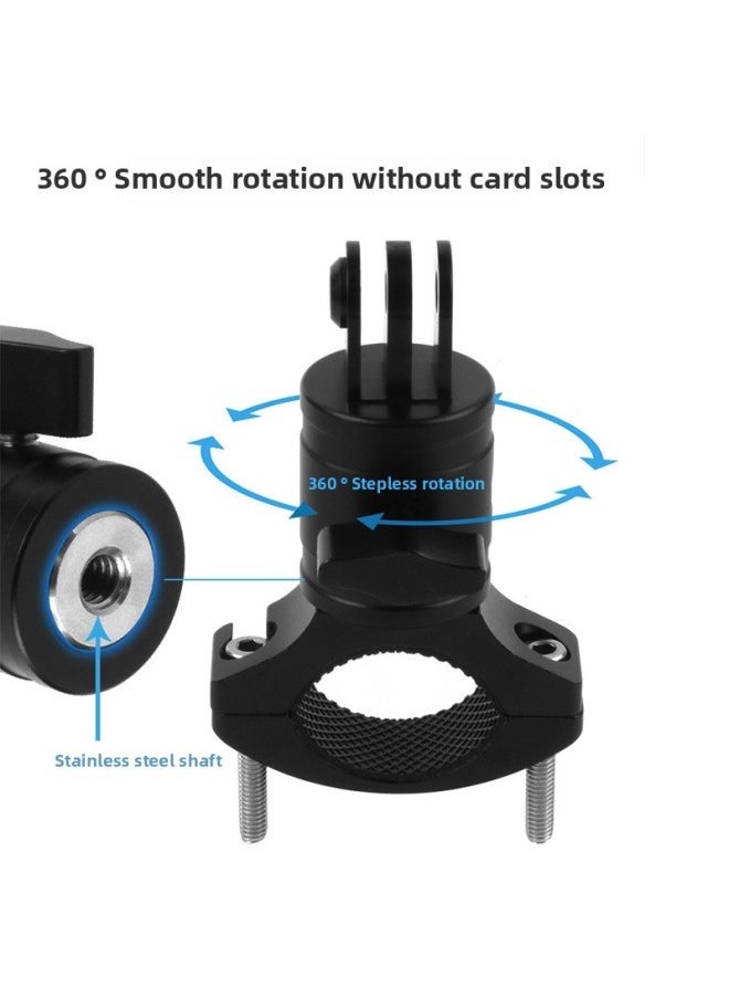 Sports Camera Bicycle Clamp Aluminum Alloy Pipe Clamp Suitable For Dajiang GoPro10 Bicycle Fixed Bracket 360-Color:Black-large Diameter - Image 3