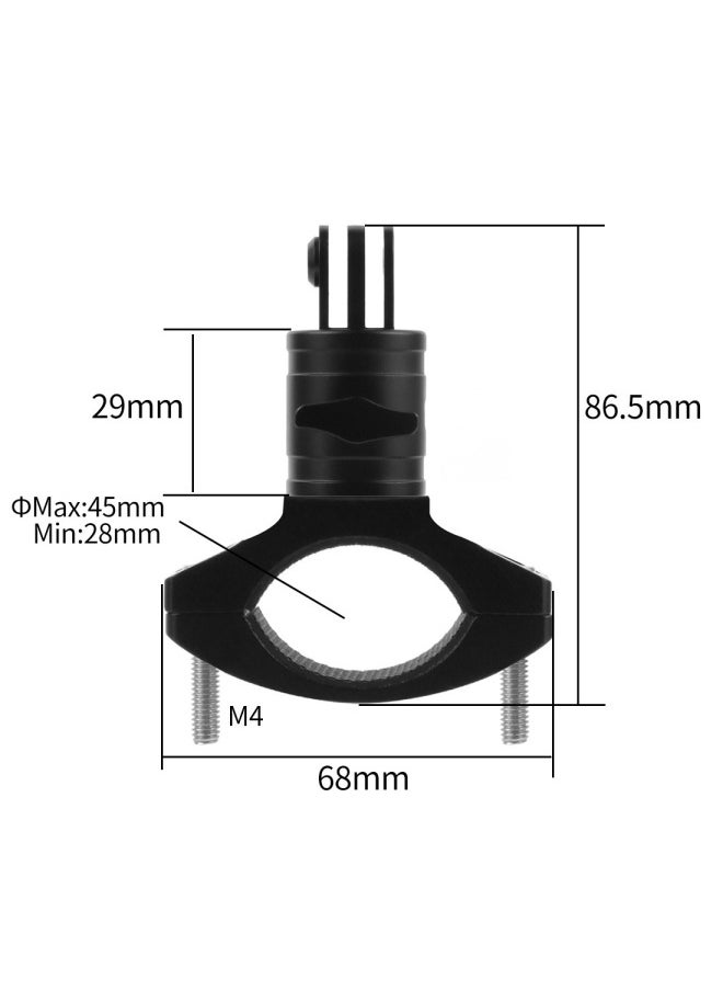 Sports Camera Bicycle Clamp Aluminum Alloy Pipe Clamp Suitable For Dajiang GoPro10 Bicycle Fixed Bracket 360-Color:Black-large Diameter - Image 1