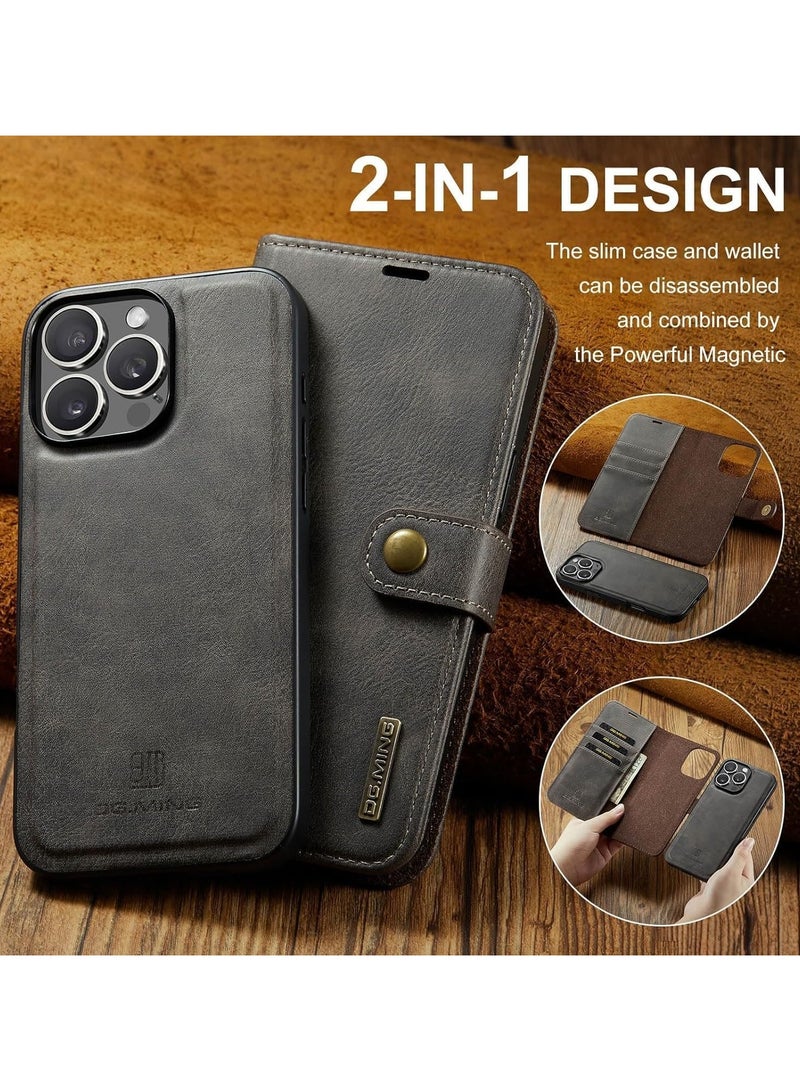 General 2-in-1 Detachable Magnetic Case Compatible with iPhone 16 Pro Max, Leather Wallet Case with 3 Card Slots, Shockproof Case for iPhone 16 Pro Ma  - Image 2